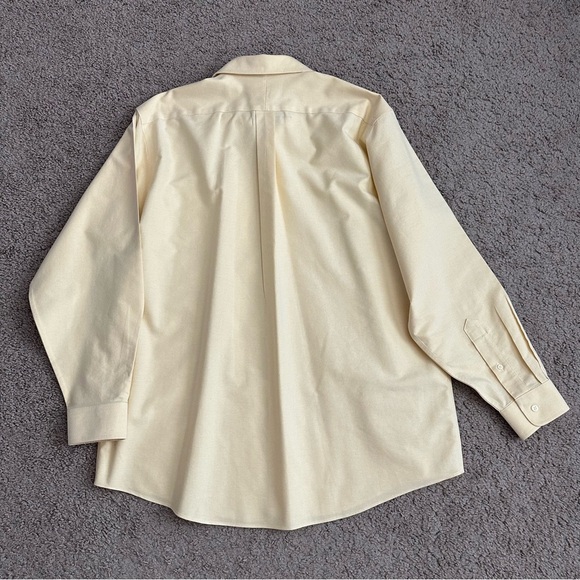 L.L.Bean Shirt Mens Size 16.5 Wrinkle Resistant Button Down Light Yellow - Picture 8 of 8